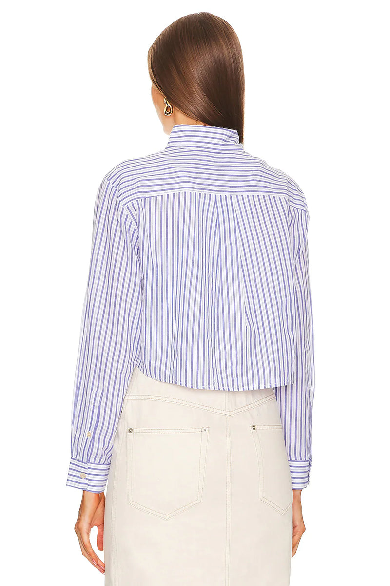 Eliora Striped Cropped Cotton Shirt