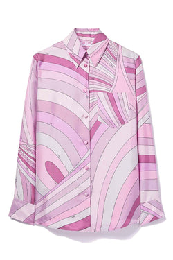 Iride-Print Silk Twill Shirt