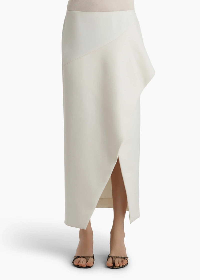 Jaia Asymmetric Wool Midi Skirt