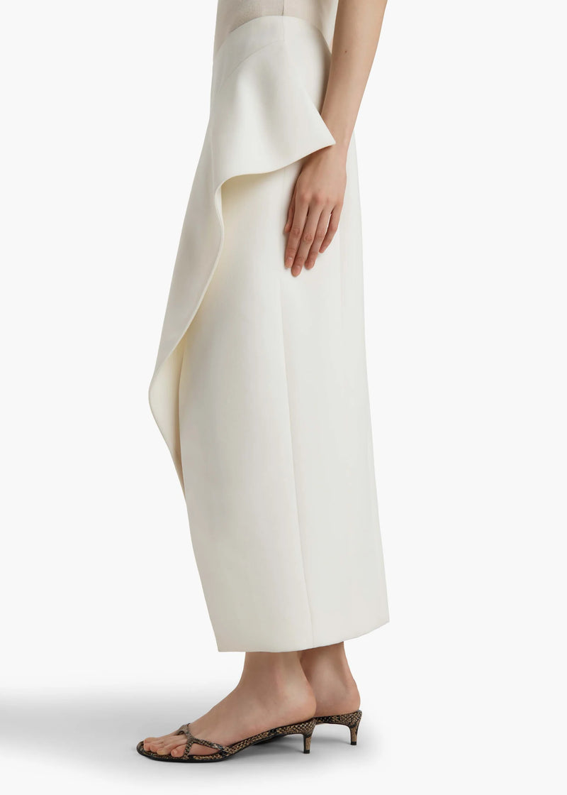 Jaia Asymmetric Wool Midi Skirt