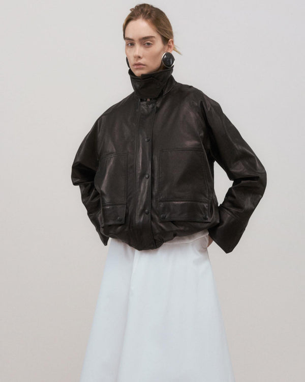 The Harper Leather Balloon Jacket