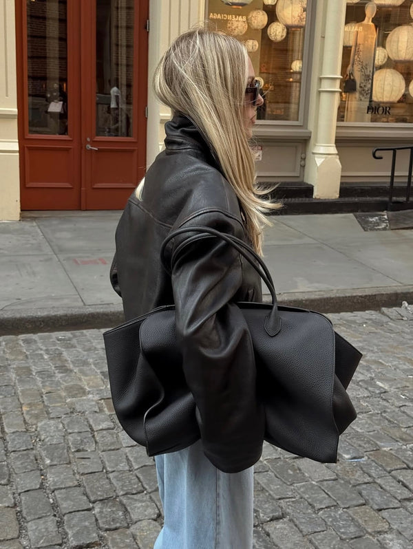 Marlo 17 Grain Leather Tote Bag