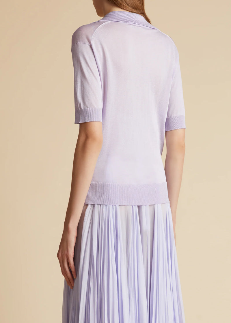 Julita Leightweight Knit Polo Top