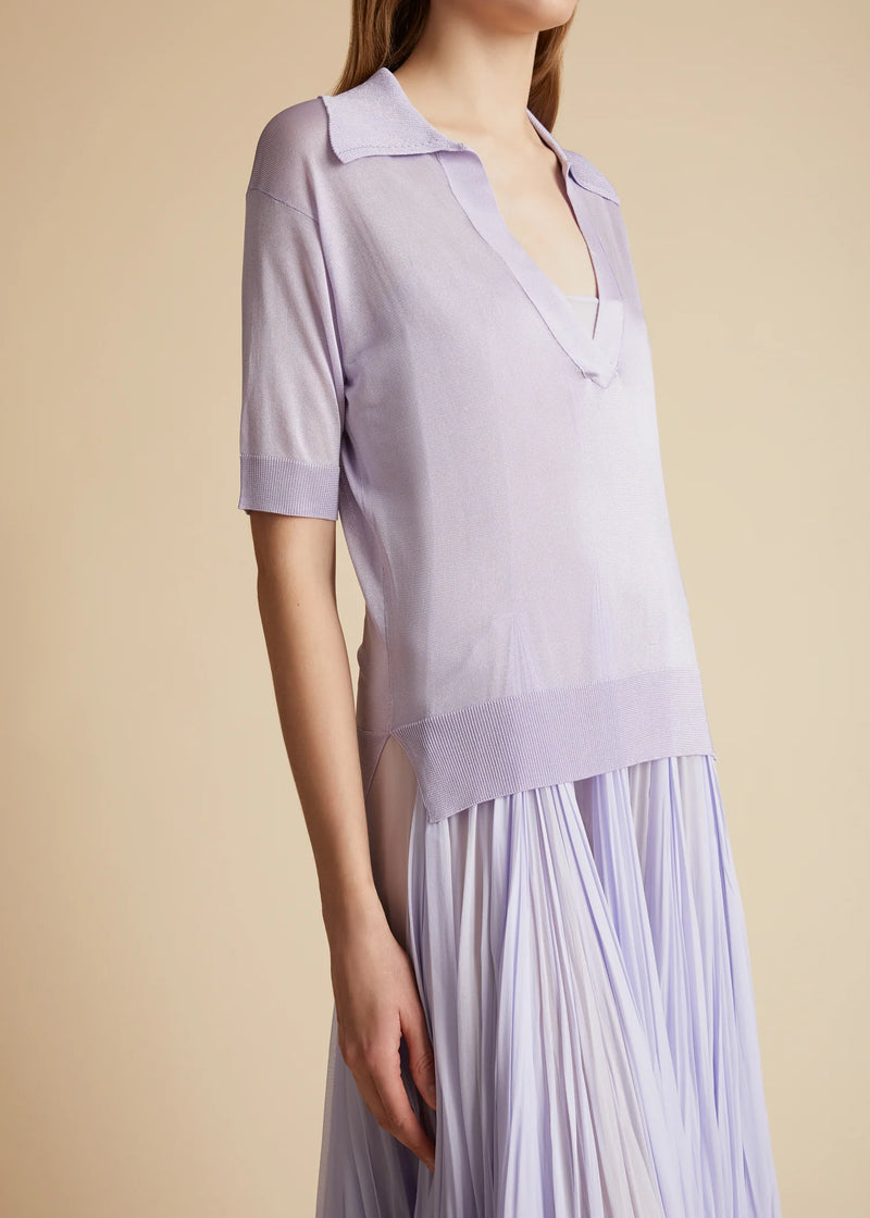Julita Leightweight Knit Polo Top