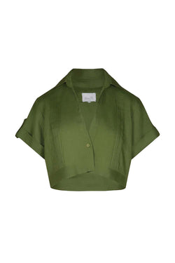 Language of the Soul Cropped Linen Shirt