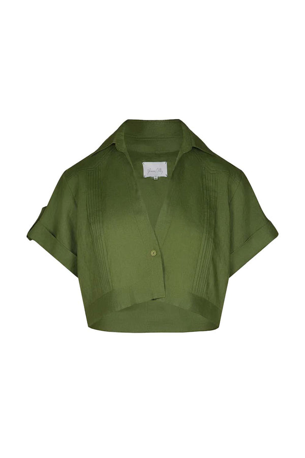 Language of the Soul Cropped Linen Shirt