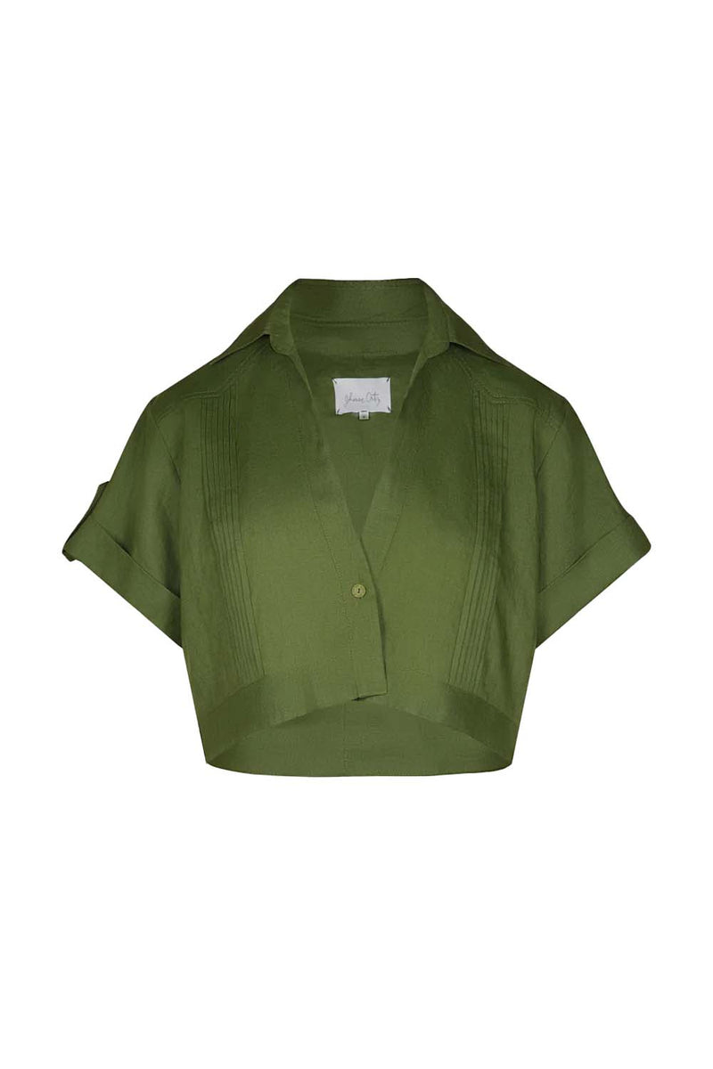 Language of the Soul Cropped Linen Shirt
