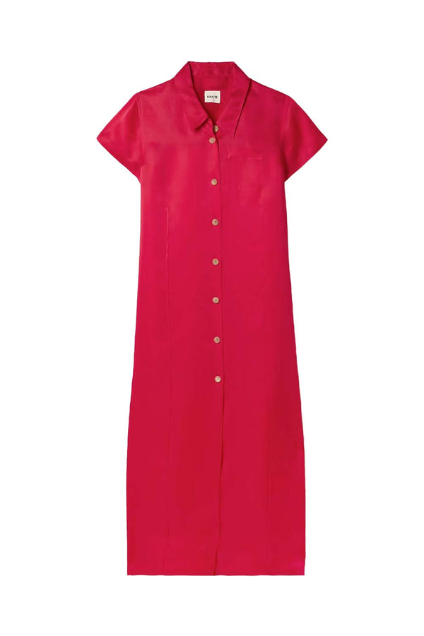 Effy Silk & Cotton-blend Organza Midi Shirt Dress
