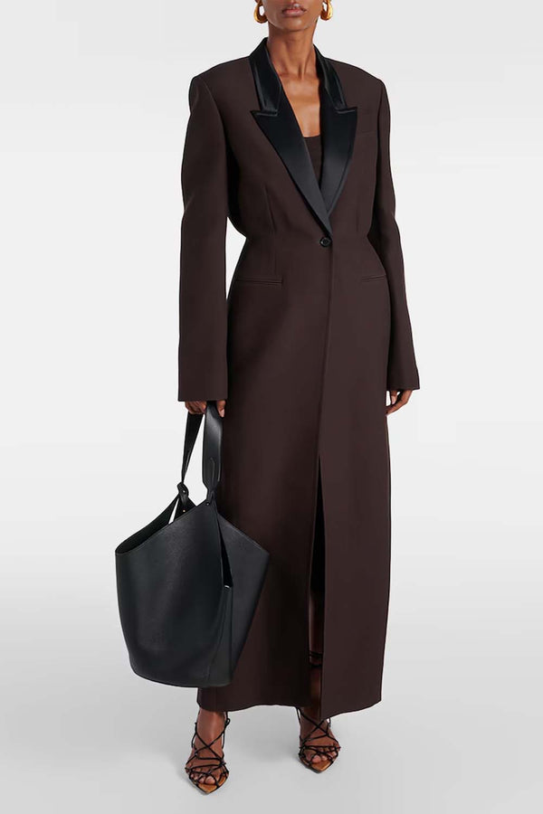 Bellow Satin-Trimmed Coat