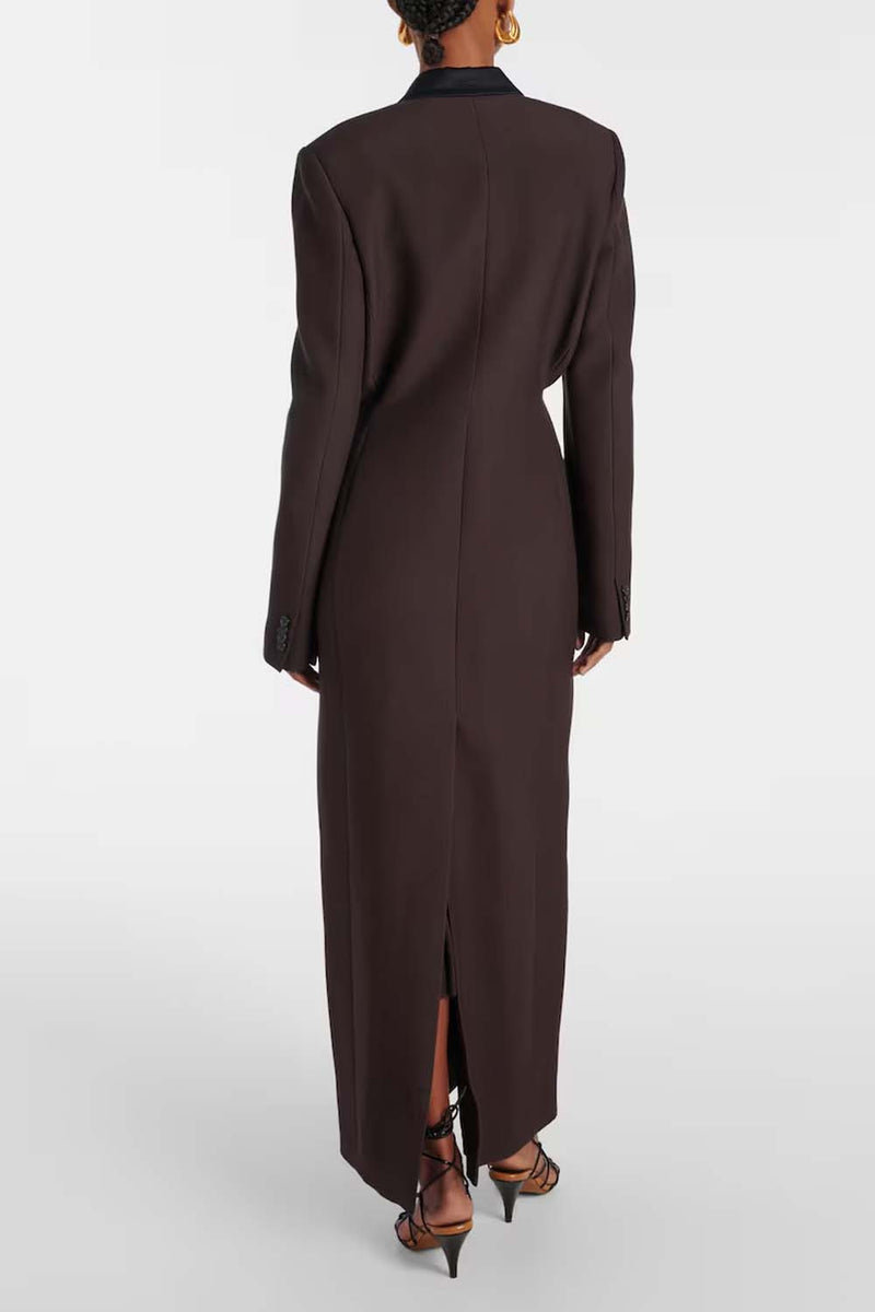 Bellow Satin-Trimmed Coat