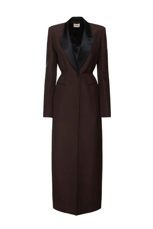 Bellow Satin-Trimmed Coat