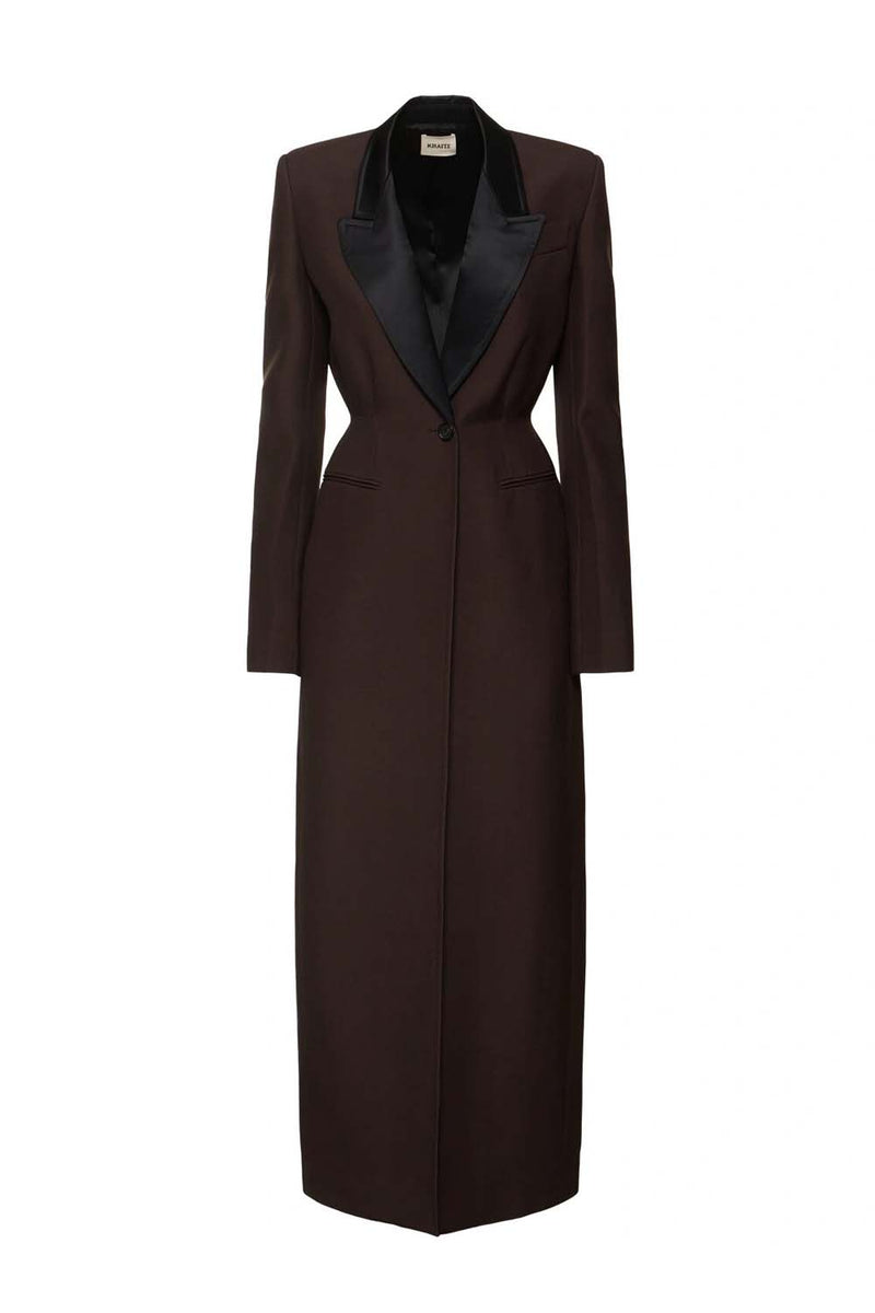 Bellow Satin-Trimmed Coat