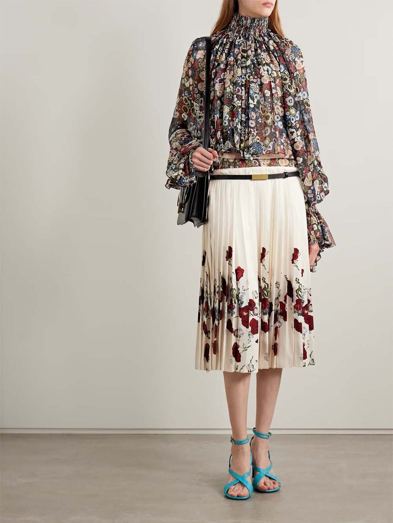 Durer Printed Silk-chiffon Blouse