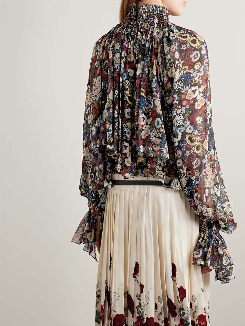 Durer Printed Silk-chiffon Blouse
