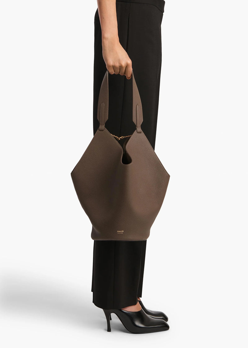 Small Leather Lotus Tote