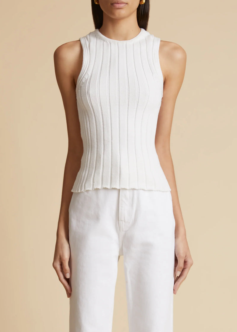 Manu Silk-Cotton Ribbed Tank Top