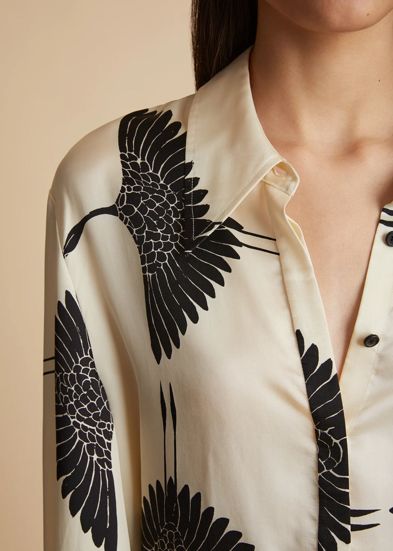 Minta Crane-Print Shirt