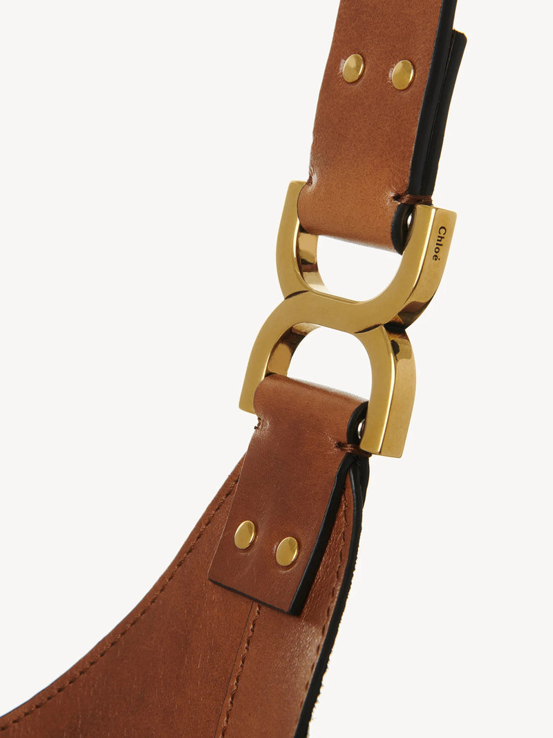 Marcie Glossed Textured-Leather Hobo Bag