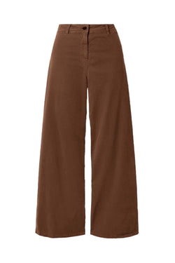 Megan Cotton-blend Twill Wide-leg Pants