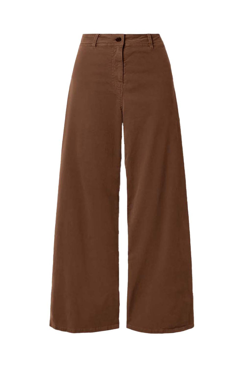 Megan Cotton-blend Twill Wide-leg Pants