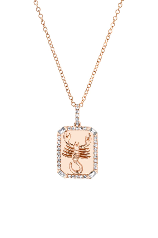 Mini Scorpio Nameplate Necklace