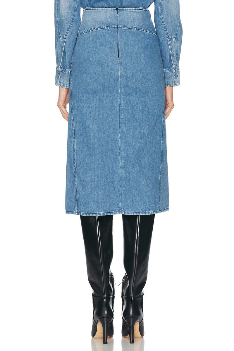 Morelos Recycled Cotton-Linen Midi Skirt