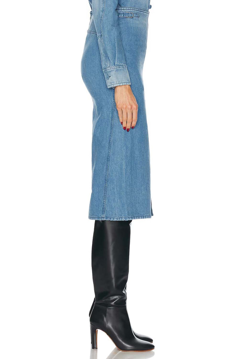Morelos Recycled Cotton-Linen Midi Skirt