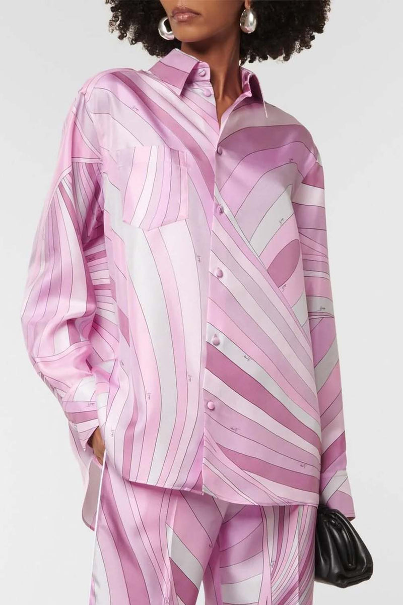 Iride-Print Silk Twill Shirt