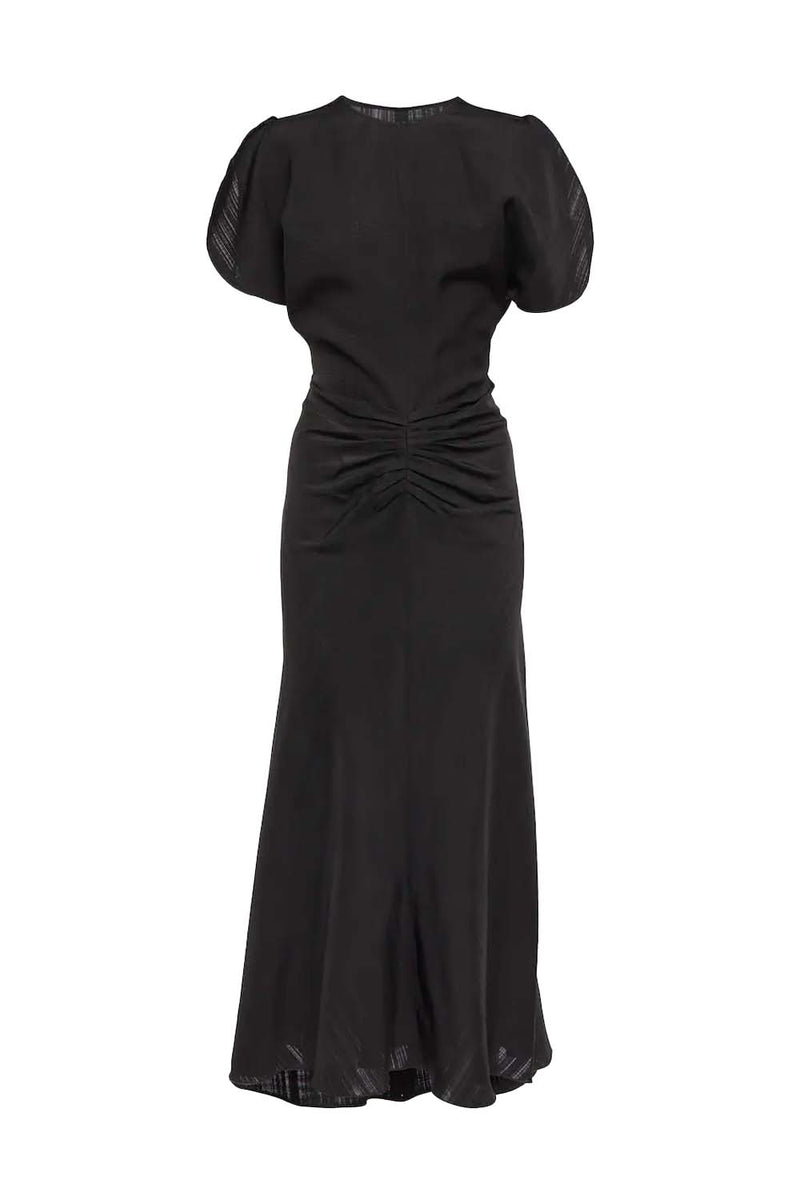 Gathered Waist Midi Dress