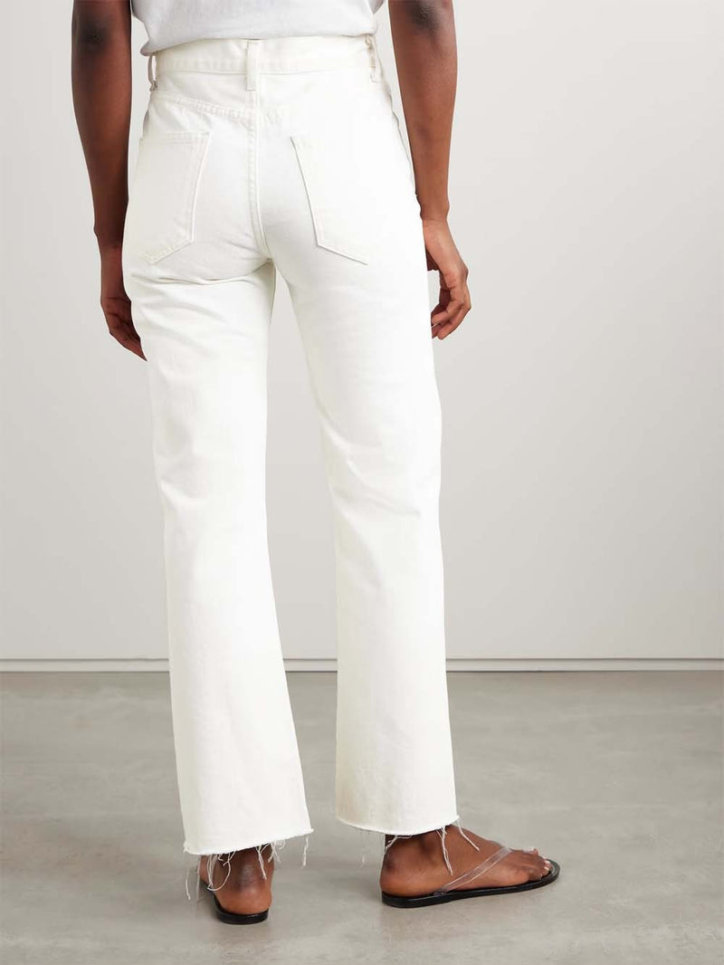 Calla Frayed High-rise Straight-leg Jeans