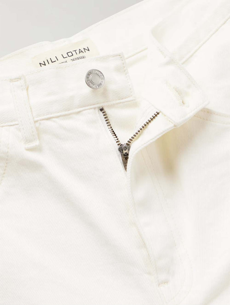 Calla Frayed High-rise Straight-leg Jeans