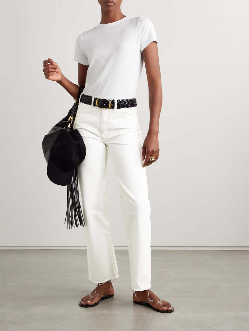 Calla Frayed High-rise Straight-leg Jeans
