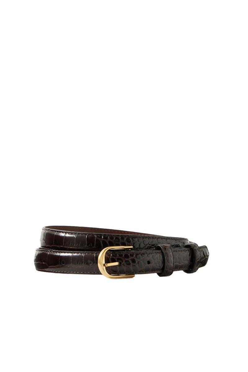 Jane Croc-Effect Leather Belt