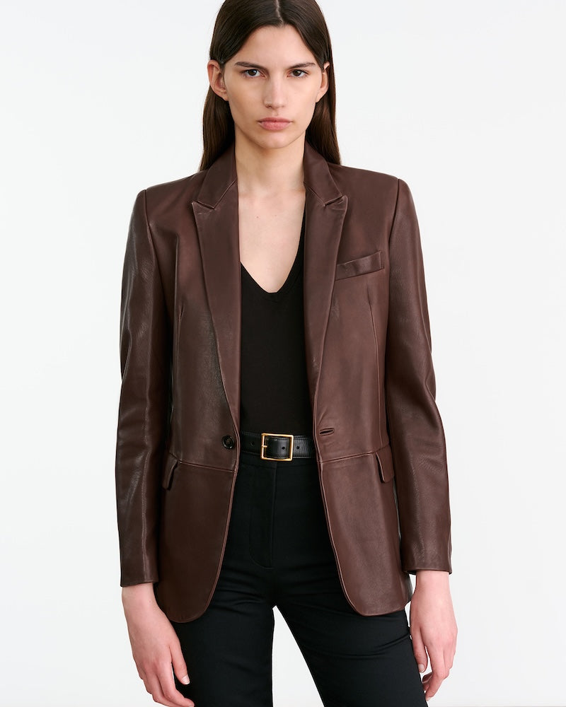 Belmonde Tailored Leather Blazer