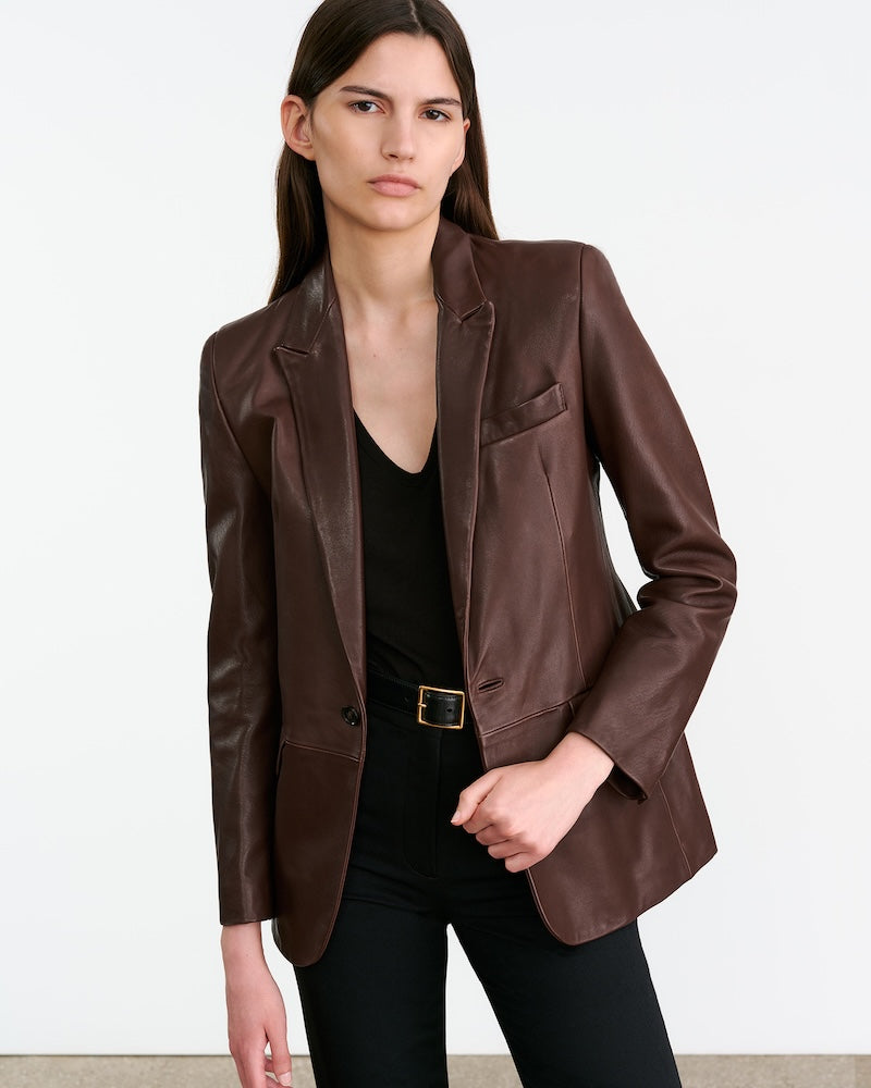 Belmonde Tailored Leather Blazer