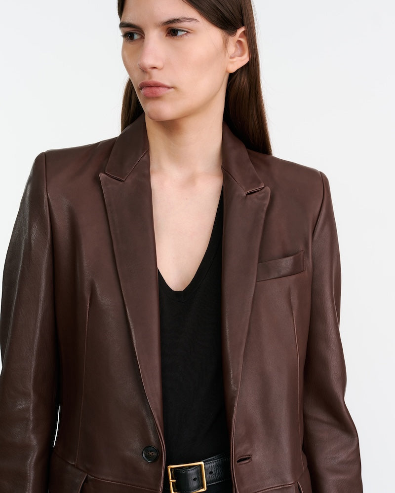 Belmonde Tailored Leather Blazer