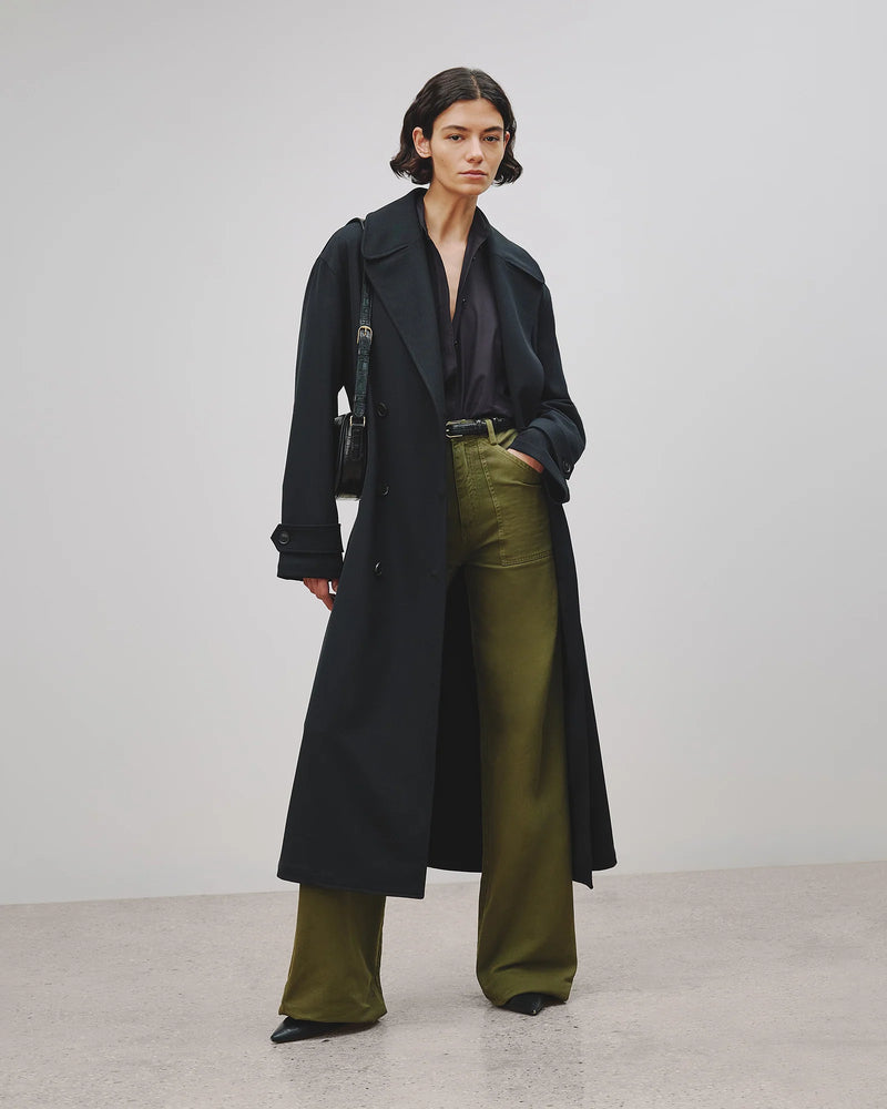 Quentin Cotton-Twill Wide-Leg Pants