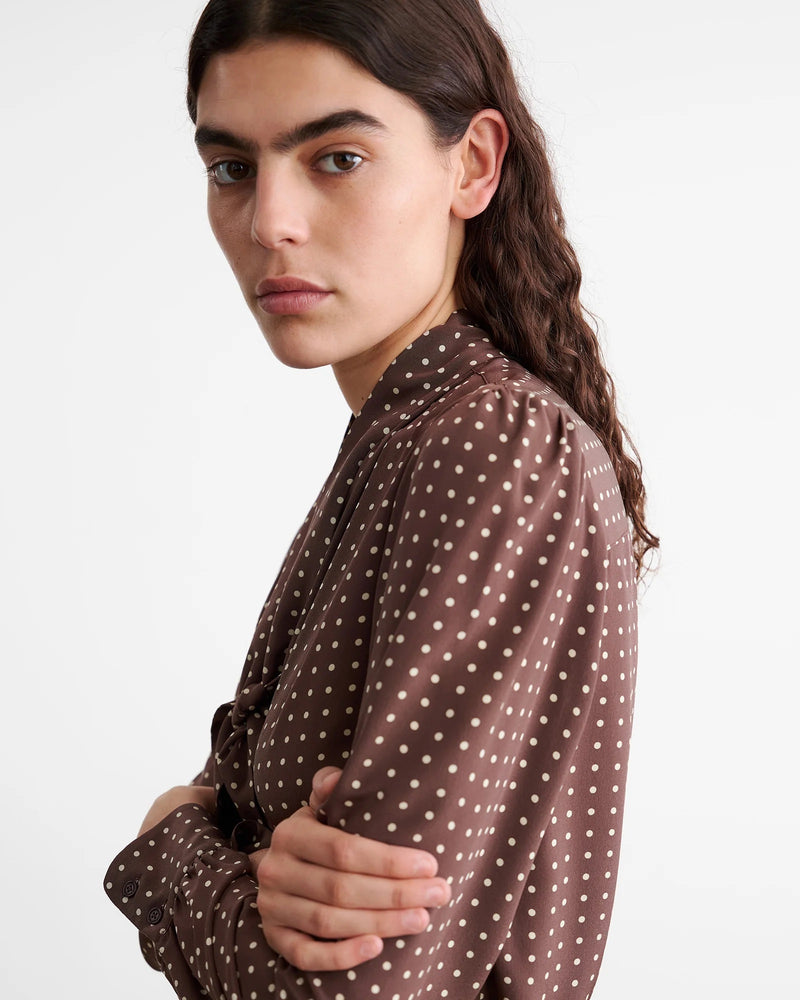 Carina Pussy Bow Silk Blouse