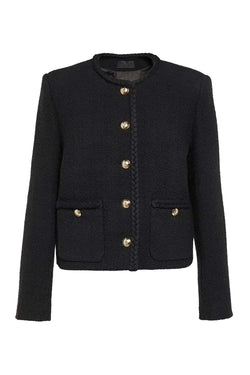 Iman Braided-Trim Crop Jacket