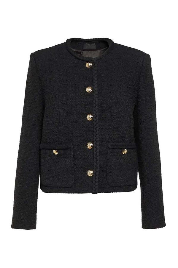 Iman Braided-Trim Crop Jacket
