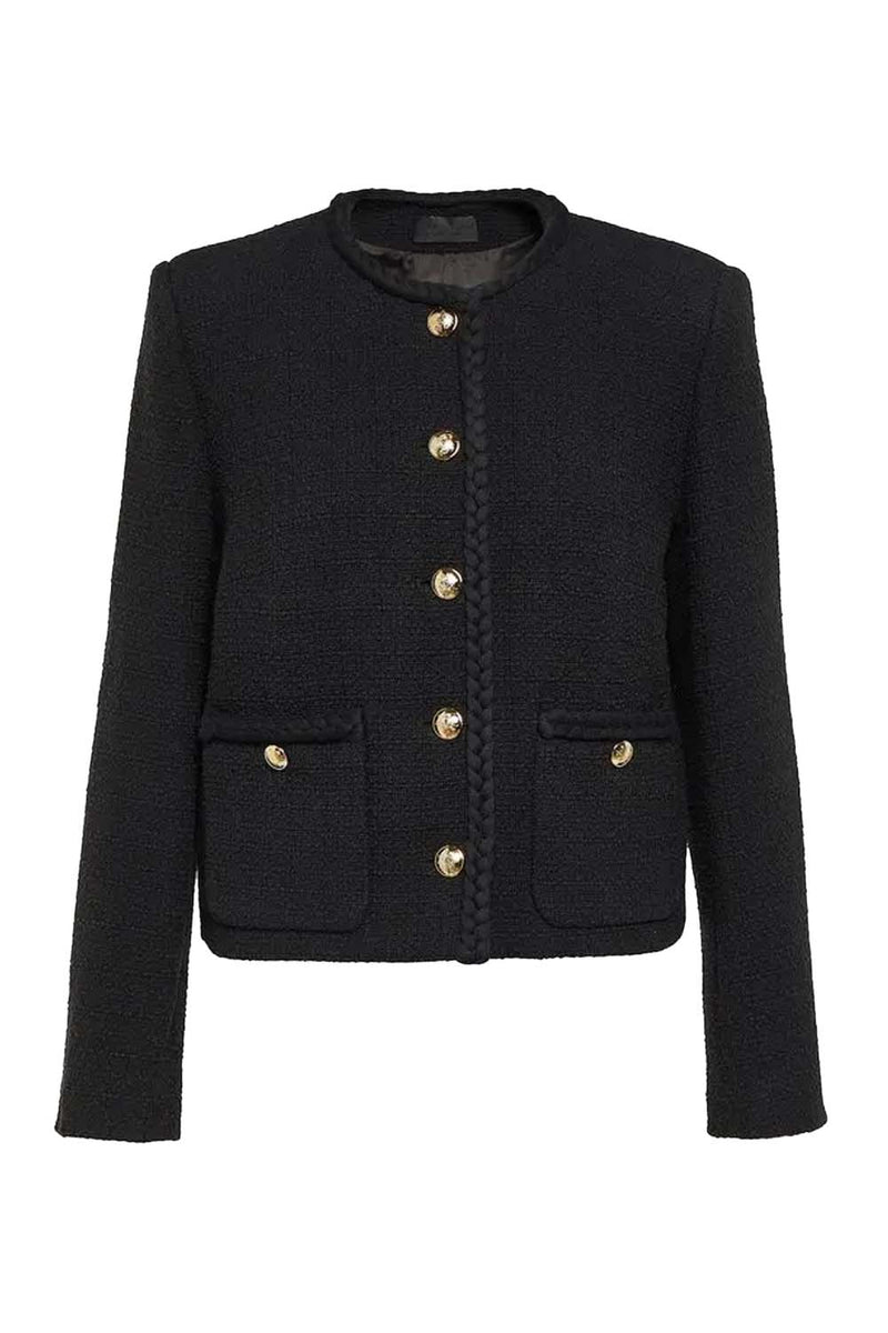 Iman Braided-Trim Crop Jacket