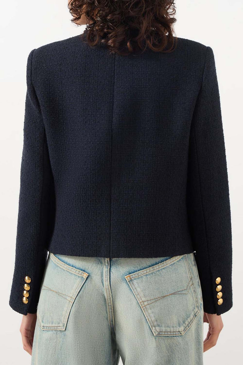 Iman Braided-Trim Crop Jacket