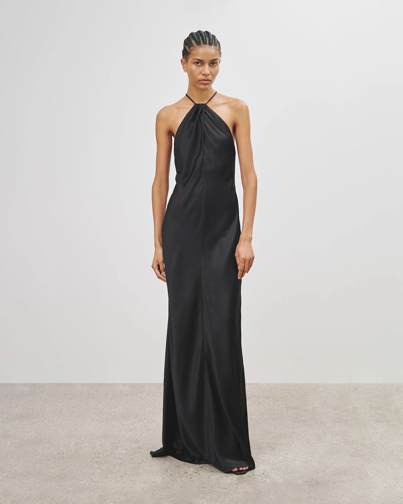 Larissa Halter-Neck Silk Gown