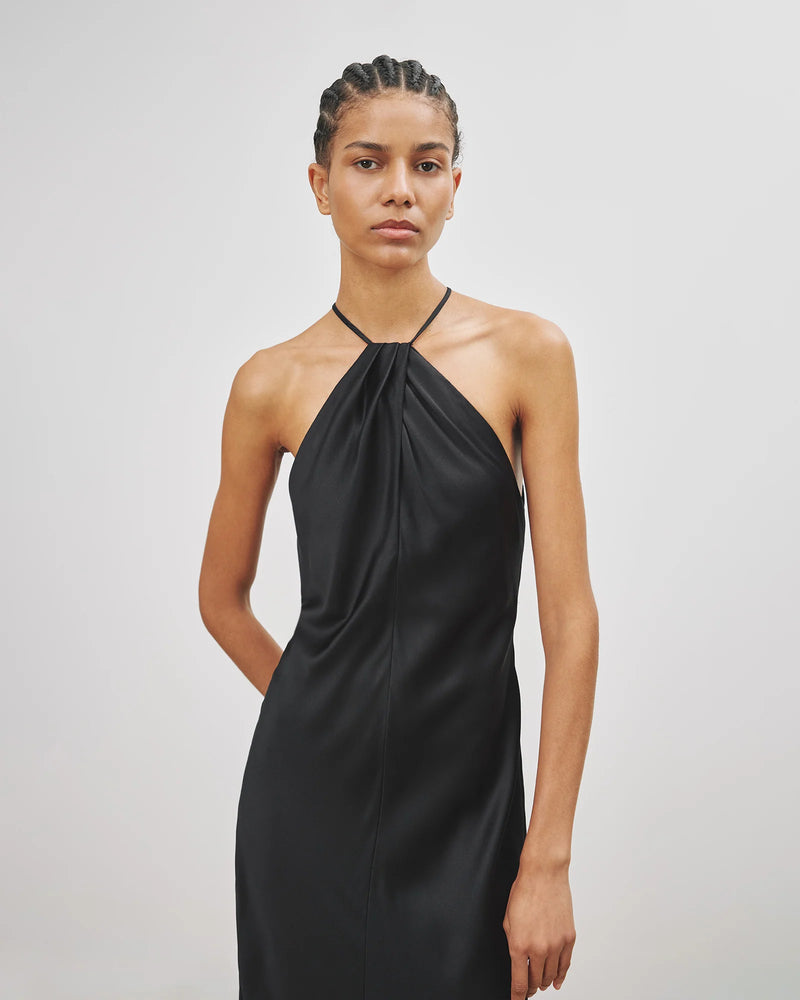 Larissa Halter-Neck Silk Gown