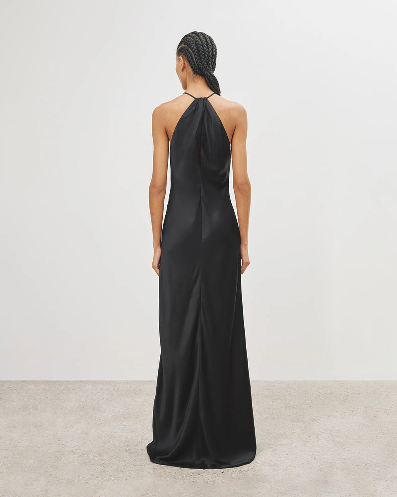 Larissa Halter-Neck Silk Gown