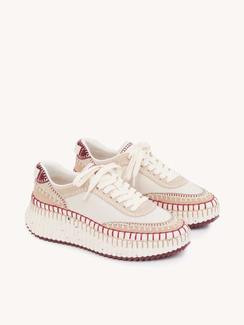 Nama Suede Trimmed Leather Sneakers