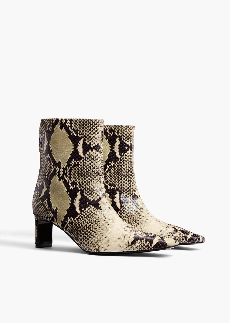 Python-Embossed Leather Ona Ankle Boot