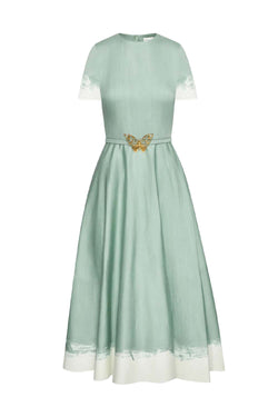 Butterfly Belt Cotton Poplin Dress