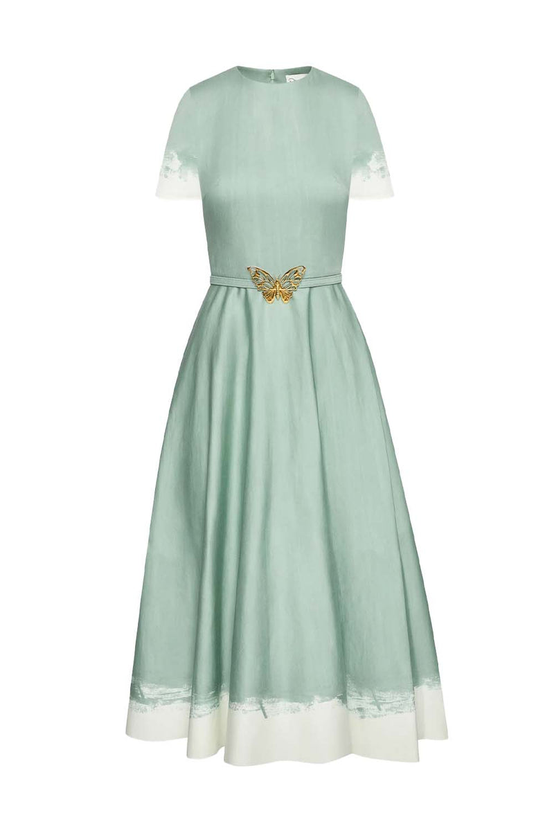 Butterfly Belt Cotton Poplin Dress