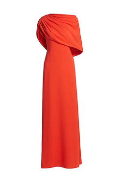 Drape Detail Floor Length Gown